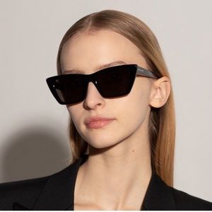 NEW Saint Laurent Black SL276 Mica Black Sunglasses Cat Eye Square Made in Italy